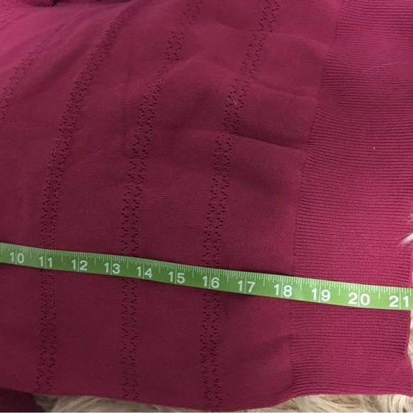 NEW CROP SWEATER TOP OVERSIZED RUFFLE Sleeves  Raspberry SZ M - Picture 9 of 11